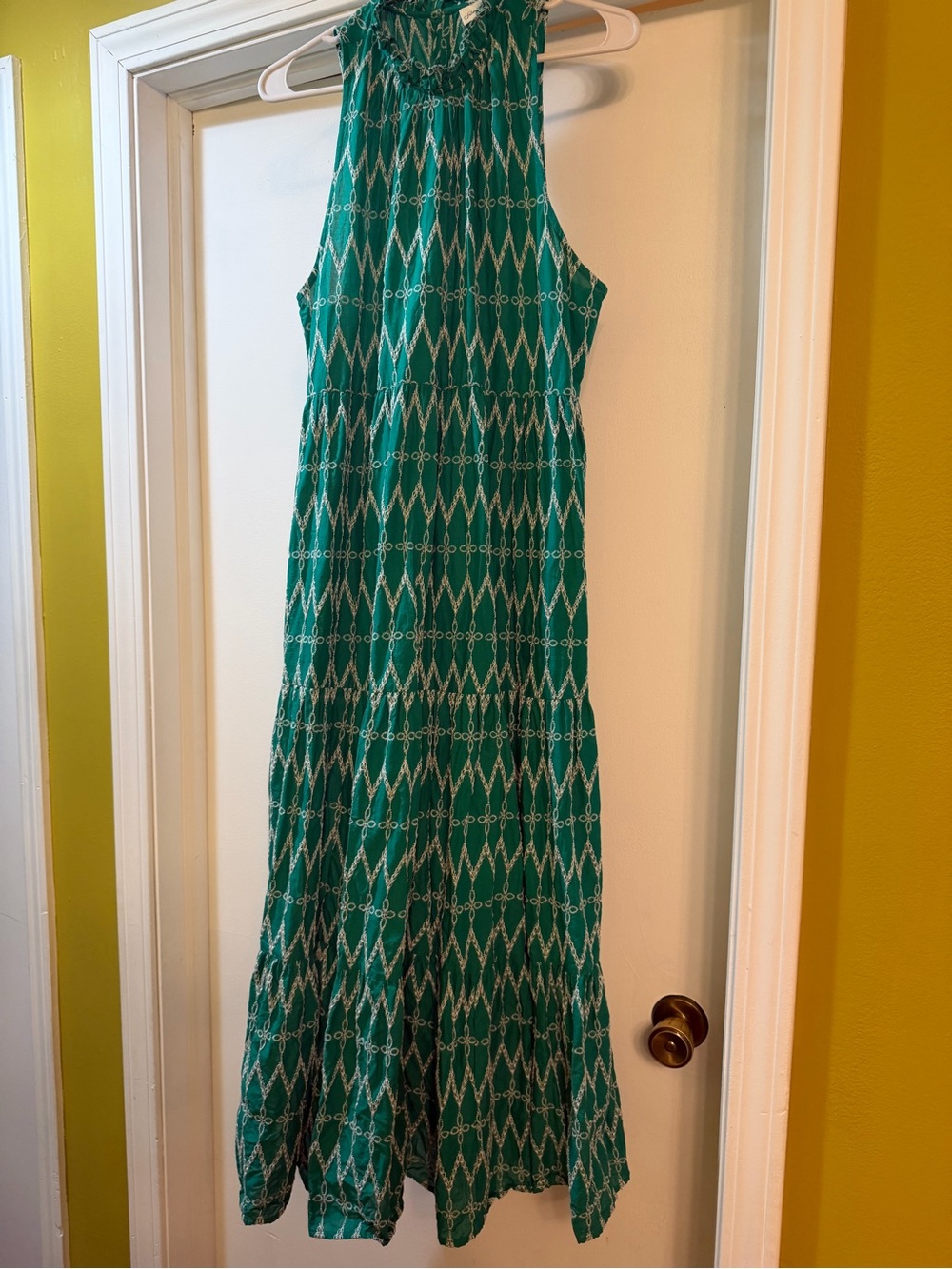 Universal Thread Teal Geometric Halter Maxi Dress